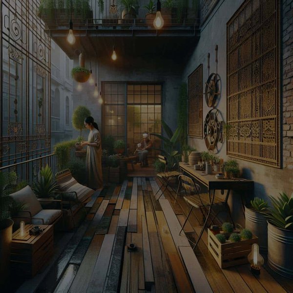 How Can You Create an Industrial-Chic Balcony Space Using Reclaimed Materials?